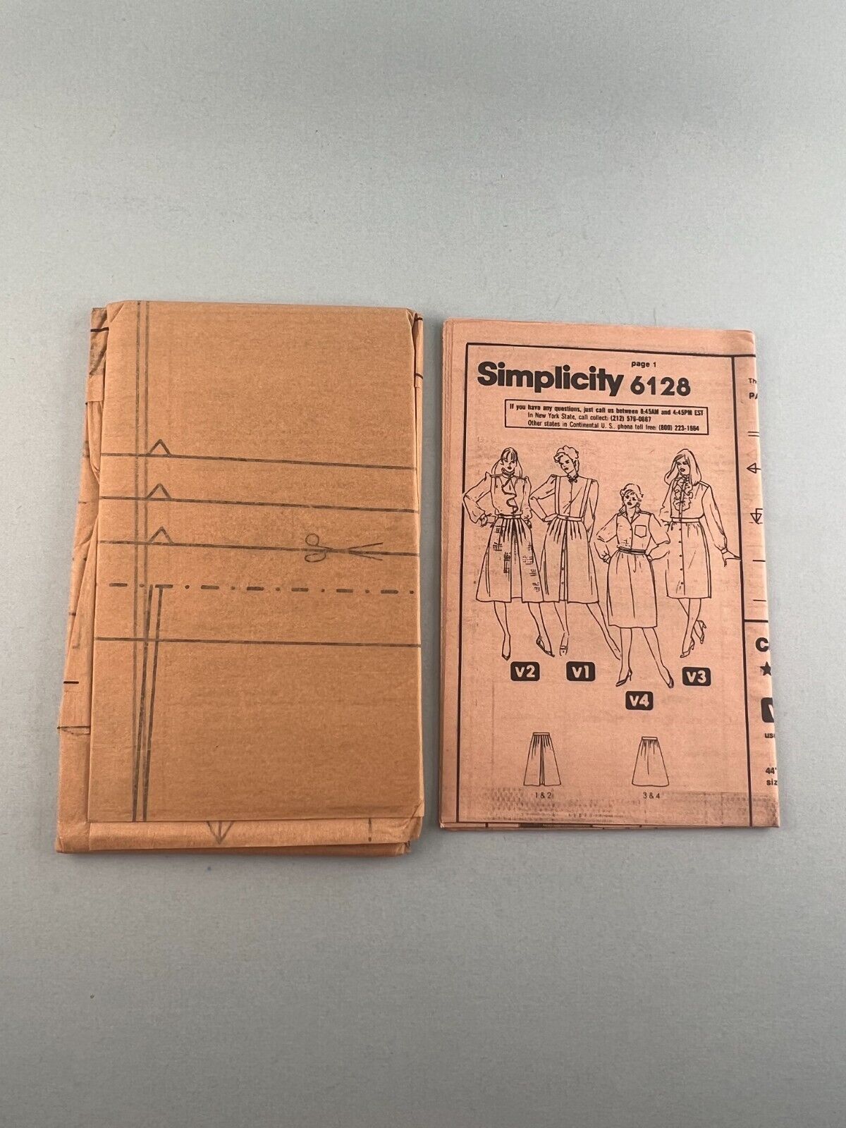 Simplicity 6128 Vintage Sewing Pattern '83 Women's Half Size Skirts 20½ - 24½
