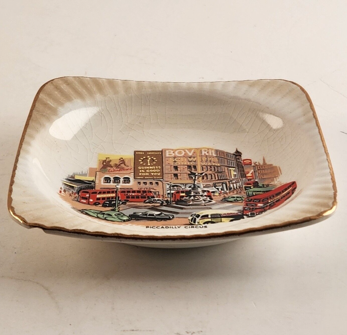Vintage Piccadilly Circus Trinket Dish Durability Weatherby Hanley England