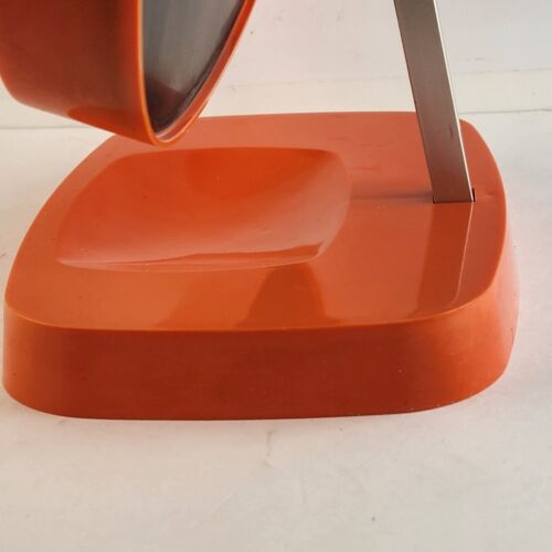 Funky 1960's Plastic Mirror Flower Power Orange Danish Table Top MCM Denmark