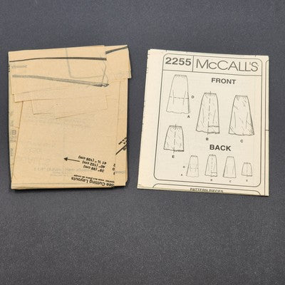 McCall's 2255 Vintage Sewing Pattern 1999 Uncut Misses Bias Skirt Size B 8-12
