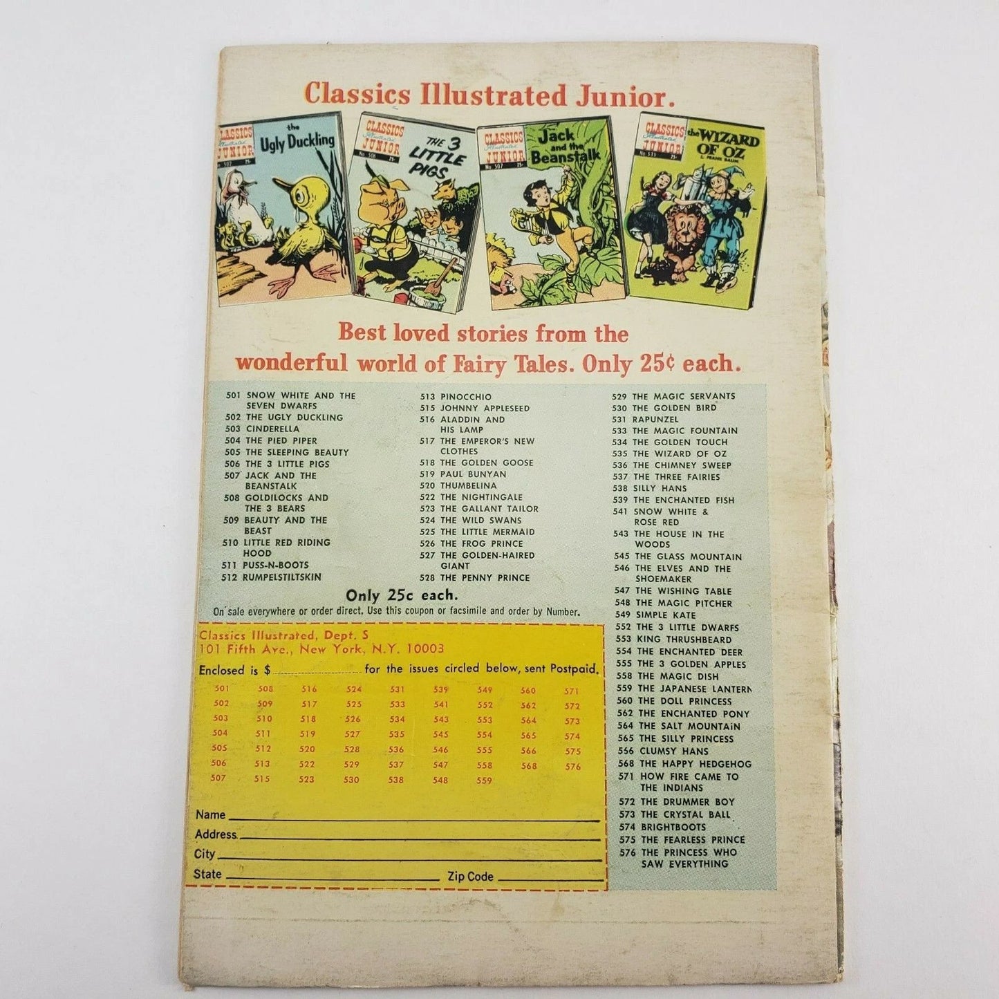 Classics Illustrated Junior No. 517 The Emperor’s New Clothes Summer 1969 VG+