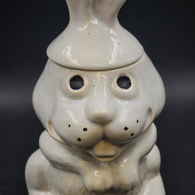 Hocus Pocus Bunny Cookie Jar 2 Piece McCoy 211 Porcelain Rabbit 13.5" H