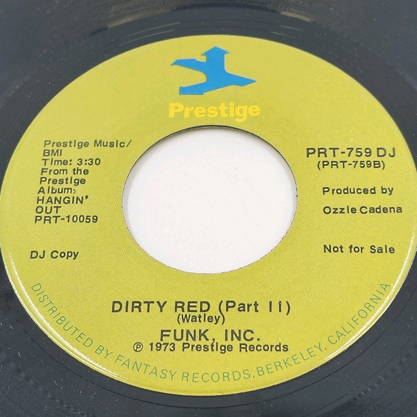 Funk Inc Prestige Records DIRTY RED Part I & II 7" Vinyl 45 RPM Promo PRT-759 DJ