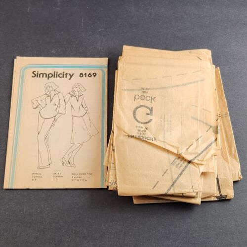 Simplicity 8169 Vintage Sewing Pattern Misses Jiffy Pullover Top Pants Skirt 16