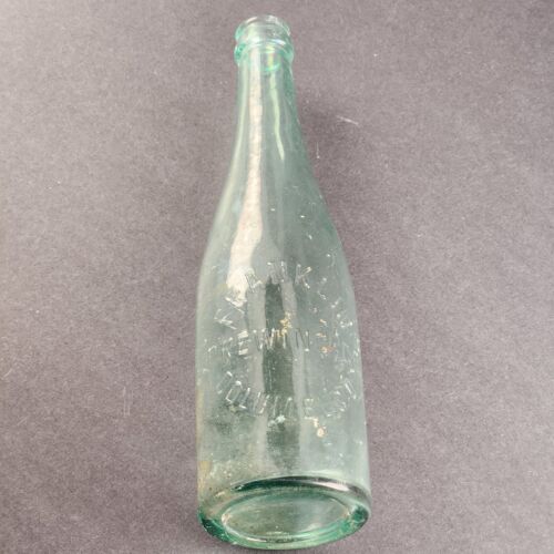 Franklin Brewing Co Columbus Ohio Green Tinted Empty Glass Beer Bottle Vintage