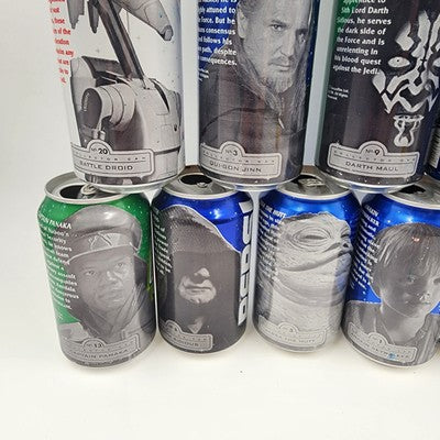 Star Wars Episode 1 The Phantom Menace Mt. Dew Pepsi 24 Empty Can Set 1999