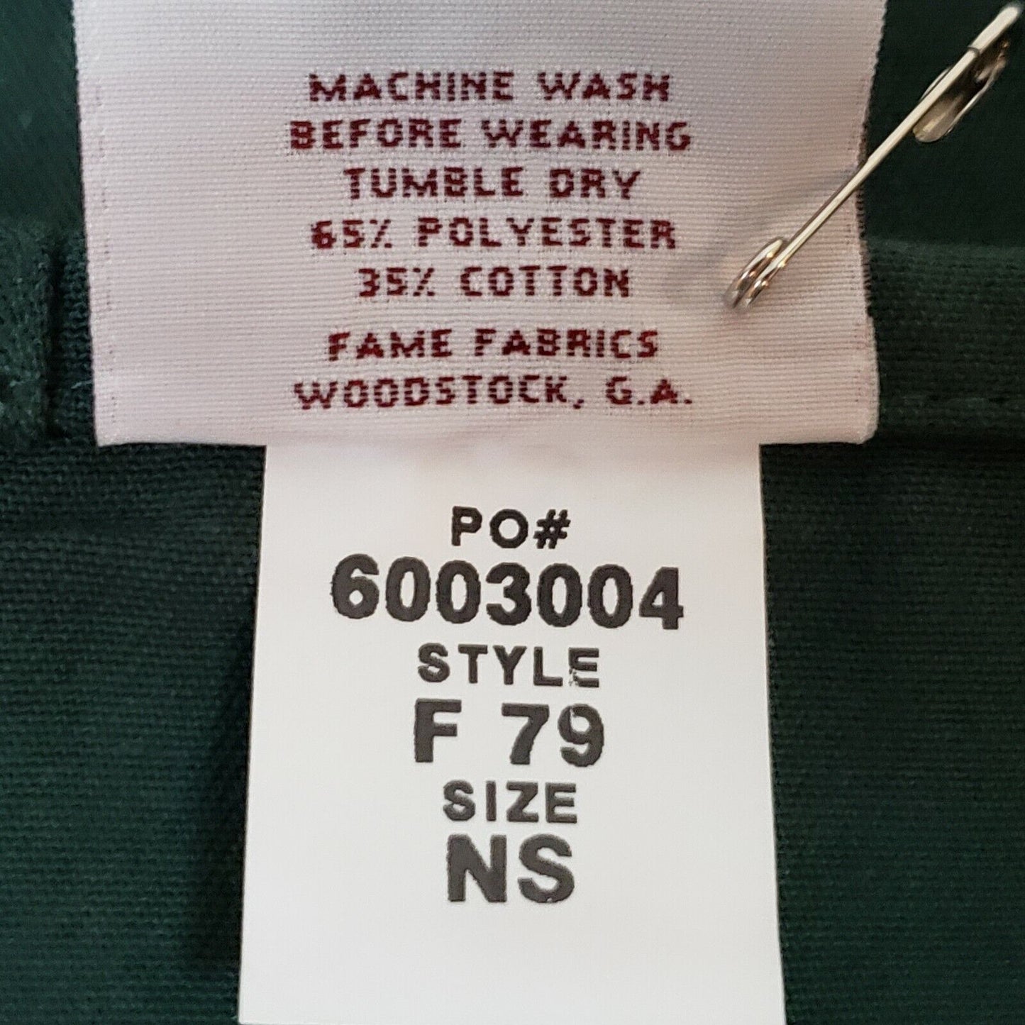 Hunter Green Waist Apron 2 Pocket 19"x11" Server Fame Fabrics Restaurant Uniform