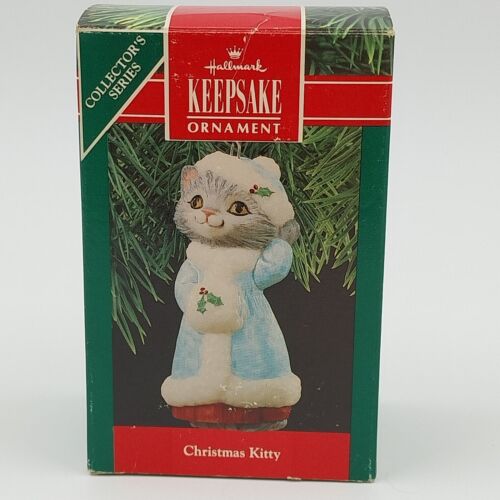 Hallmark Keepsake 1990 Christmas Ornaments Christmas Kitty Collectors Series