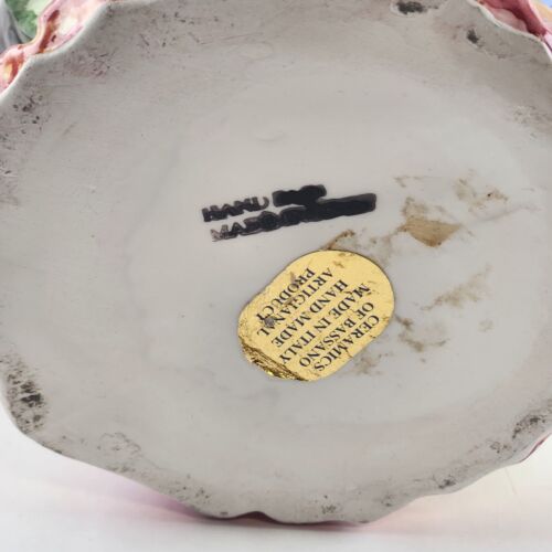 Bassano Ceramic Lobster Pottery Pitcher Made in Italy Hand Painted Shells Citrus