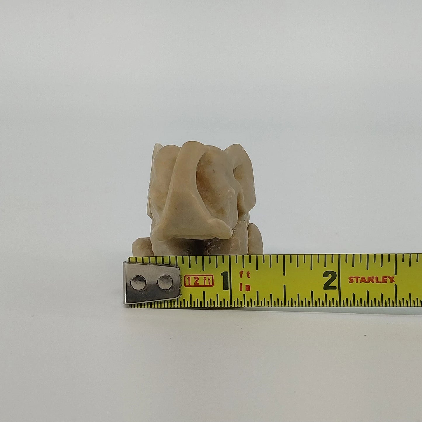 Hecho En Mexico Alabaster Elephant Figurine Stone Carving 2" Gray