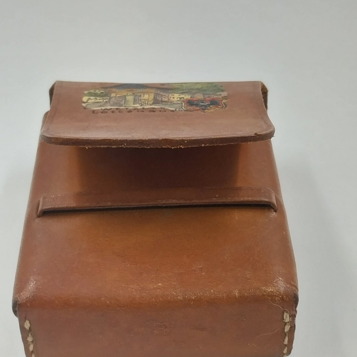 WETZLAR Lottehaus Brown Leather Cigarette Tobacco Pouch Case Holder Pat.gesch