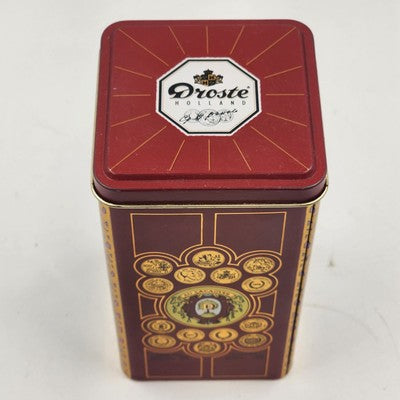 Droste’s Bonbons Chocolade Tin 6.5" Vintage Dutch Chocolate Advertising Can