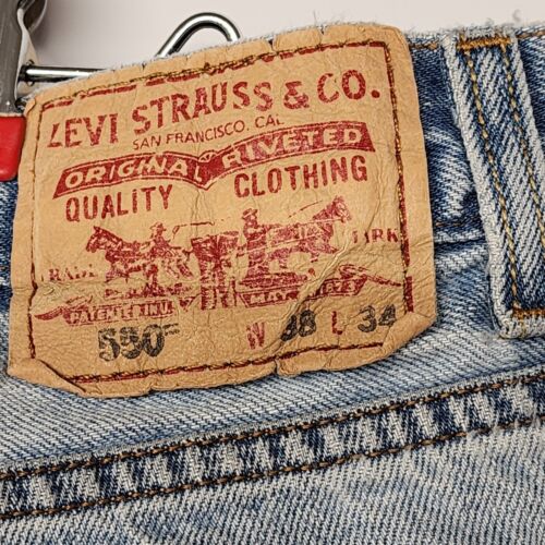 Levi's 550 Men's Jeans Faded Blue 38x34 Relaxed Fit Straight Leg Medium Rise