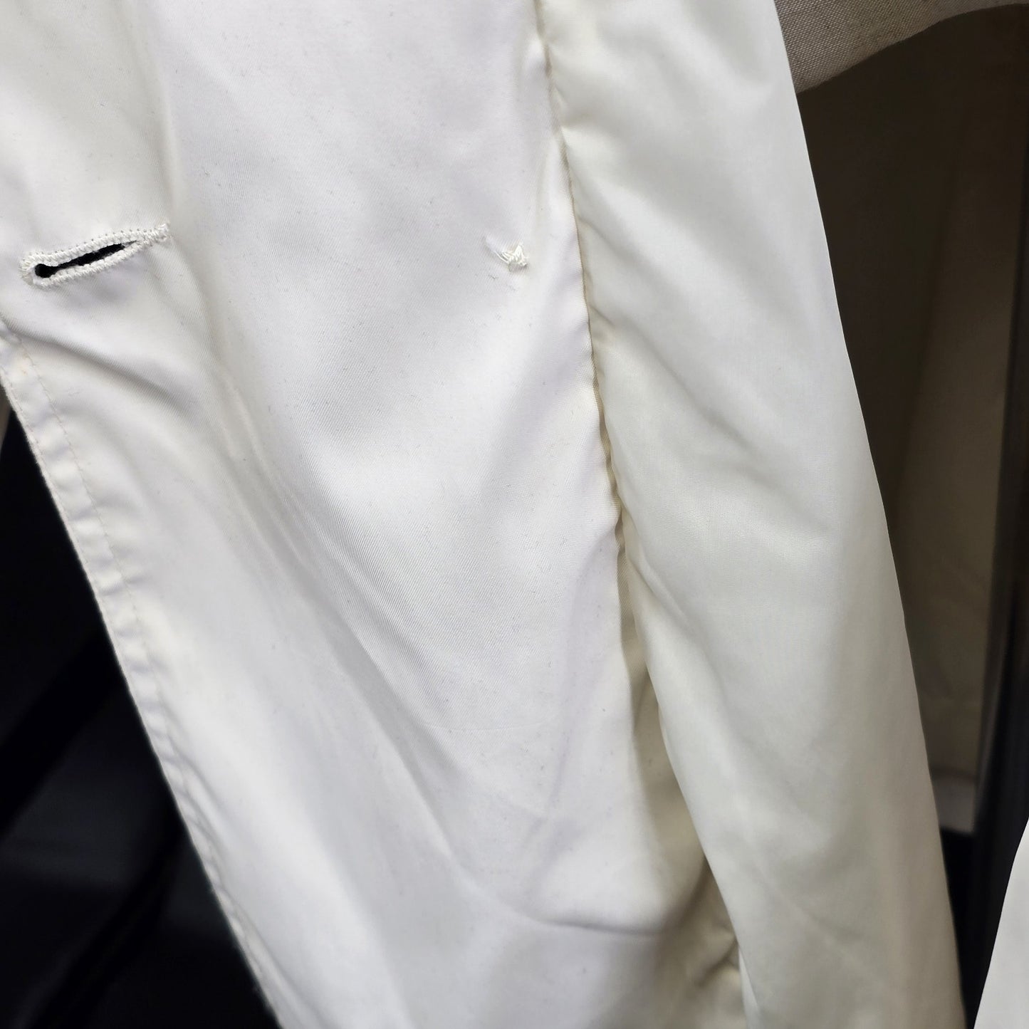 Eddie Bauer Womens Double Breasted Lined Trench Coat XL Ivory Beige Cotton Blend