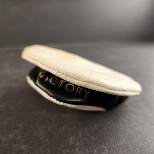 HMS Victory Sailor Cap Coin Purse Zip Close Vintage England Ship Leather 1950s