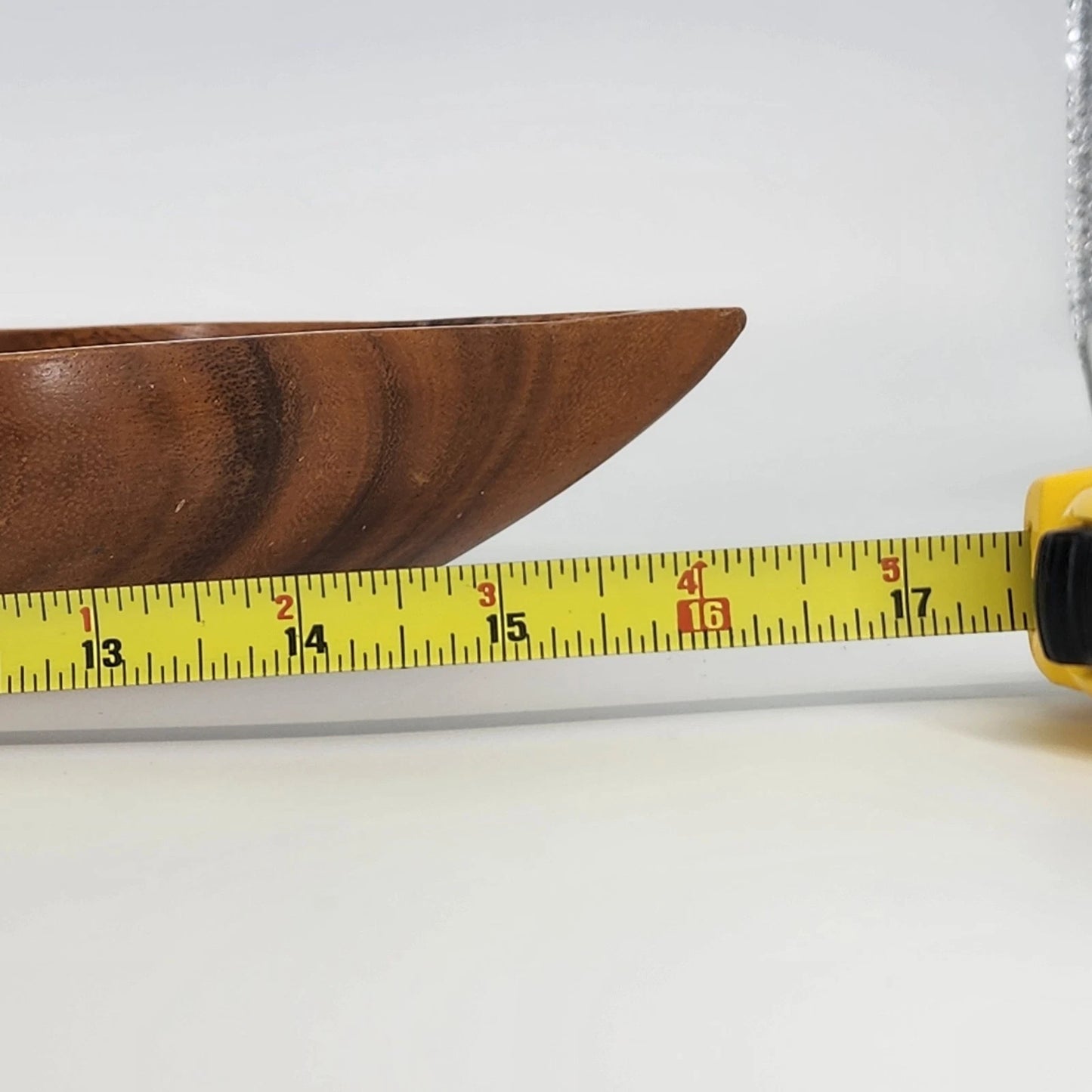 Hand Carved Natural Wooden Leaf Serving Tray 3-Section Divided Dish 16" Large