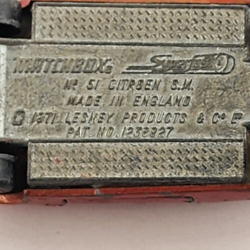 Matchbox Superfast No 51 Citroen SM Bronze w Cream Interior 1971 England Lesney