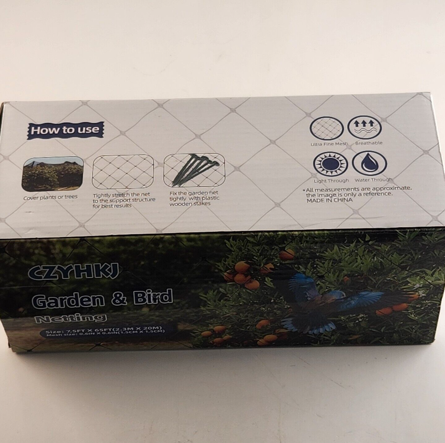 CZYHKJ Garden And Bird Netting 7½ Ft x 65 Ft Mesh Size 0.6 in x 0.6 in NOS