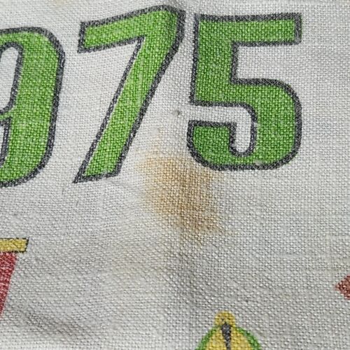 OceanWalk 1975 Calendar Linen Kitchen Towel Multicolor Lobster Seabass Inn Stain