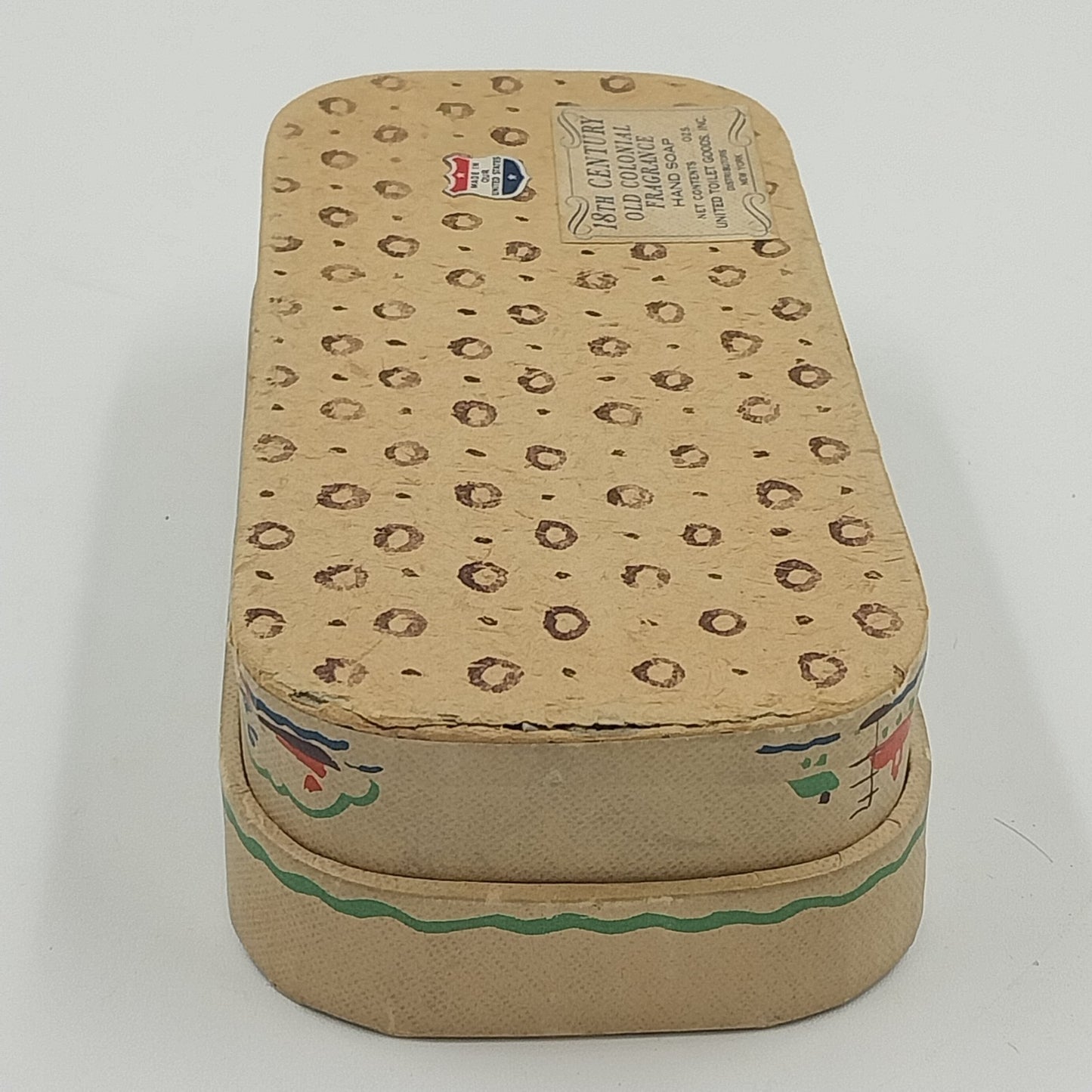 18th Century Old Colonial Fragrance United Toilet Goods Hand Soap Box Empty USA