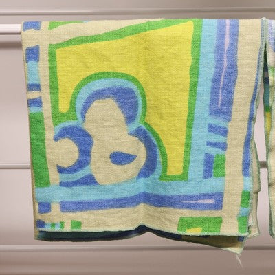Set of 4 Dinner Napkins Cloth in Blue Green Abstract Geometric Pattern 16.5"long