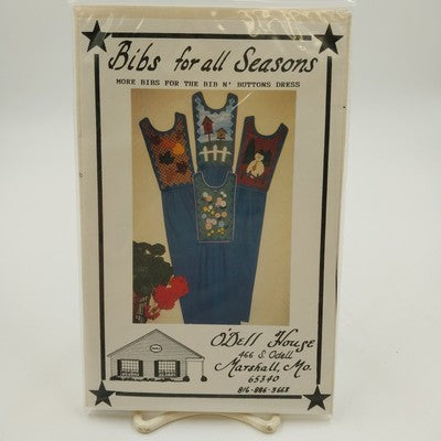 Bibs for All Seasons OS Sewing Pattern by Betty Sue O'Dell Uncut VTG Housewear