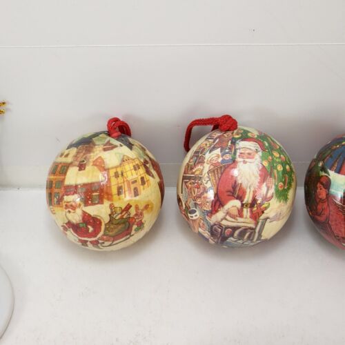 Christmas Ornament Lot Decoupage McDonalds Coal American Greetings Apples 15 pc