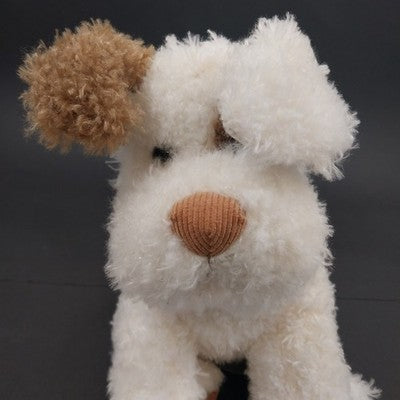Noble in Barnes & Noble White Brown Puppy Dog Plush Stuffed Toy Animal Doll 12"