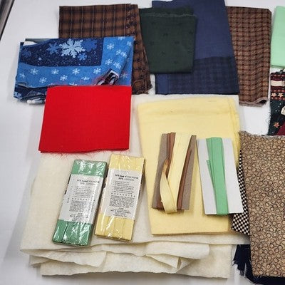 Lot of Miscellaneous Fabric Pieces for Quilting & Crafts Unstuffed Pillow & Felt