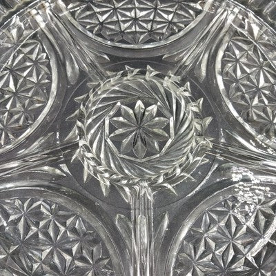 Anchor Hocking Stars & Bars Relish Platter 12"d EAPC 5 Part Divided Vintage