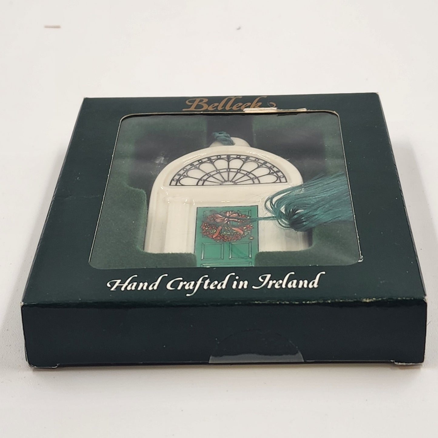 NEW Belleek Dublin Doors Green Christmas Ornament Irish Fine Parian China 2293