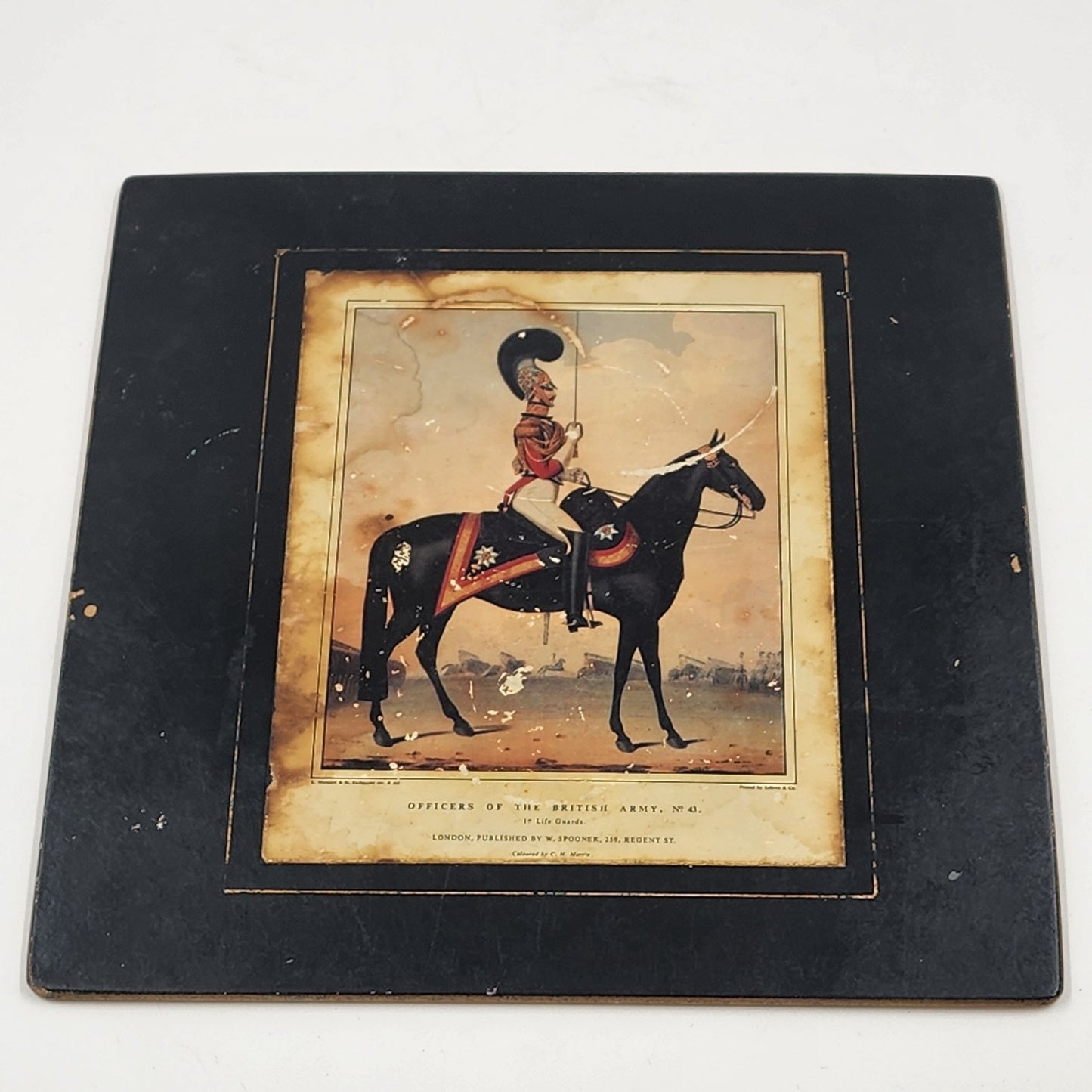 Officers Of The British Army No 43 Image Print Hardboard Frame Black Matted