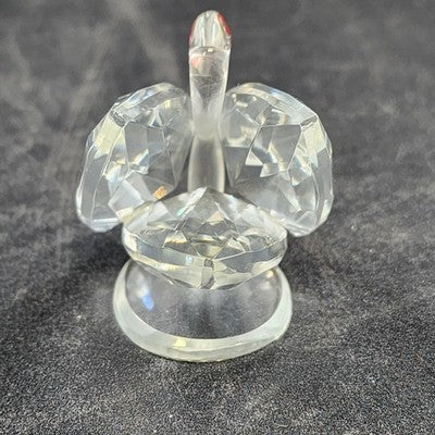 Swarovski Crystal Swan Figurine 2" with Red Eyes Elegant Collectible Vtg Decor