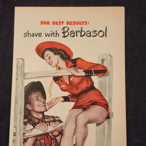 Barbasol Modern Shaving Creme Cowboy Girl Corral Deodorant 1948 Vintage Print Ad