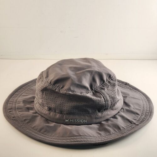 Mission Grey Safari Bucket Hat With Drawstring Tightening Closure Vintage