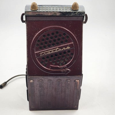Truetone Car Radio Tube Type 1950 Era Serial A901207 Chrome Face Bakelite Knobs