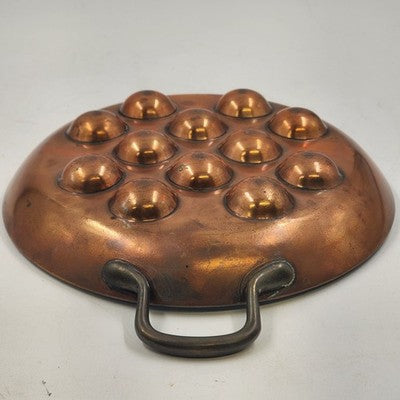 Aluminum and Brass Escargot Snail Serving Tray Pan Dish 12 Holes Stainless Steel