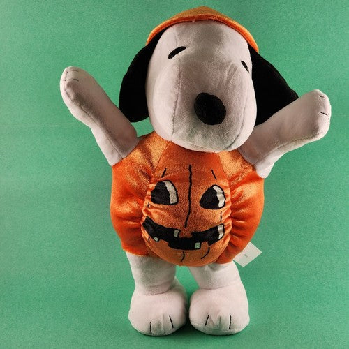 Peanuts Snoopy Halloween Pumpkin 13.5” Musical Side Stepper Dancing Gemmy 2023