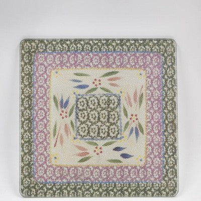2 Piece Glass Square Trivet Set Temp-Tations by Tara Confetti Kitchen 8" & 7" sq