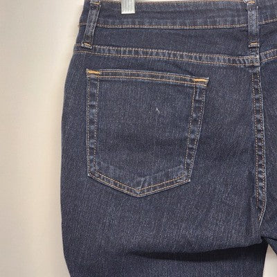Riders Women's Dark Blue Denim Jeans Pants Size 14P High-Rise Straight Legged