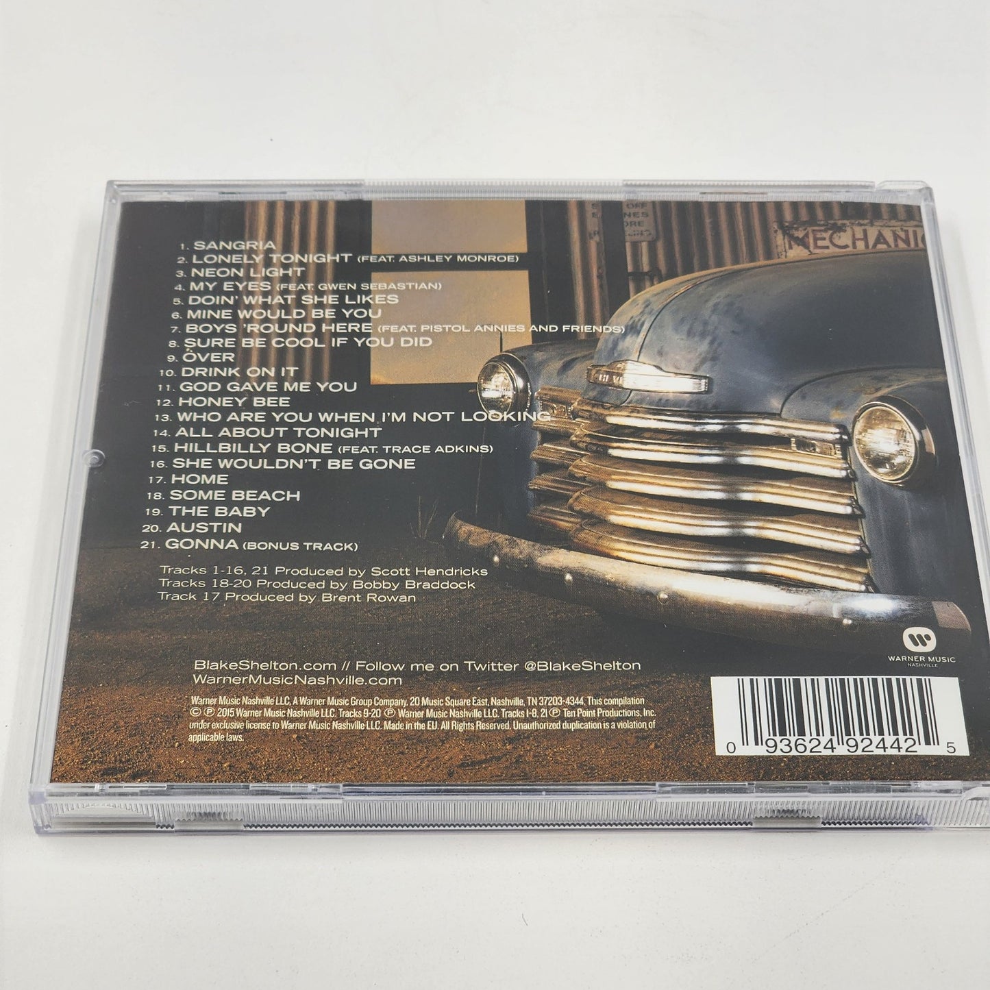 Reloaded: 20 #1 Hits By Blake Shelton Compact Disc Albums 2015 Warner Records