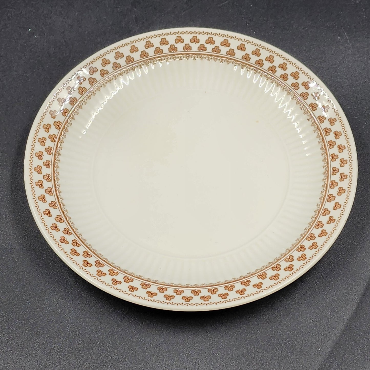 Adams Sharon Real English Ironstone Dinner Salad Saucer Plate White w Shamrock