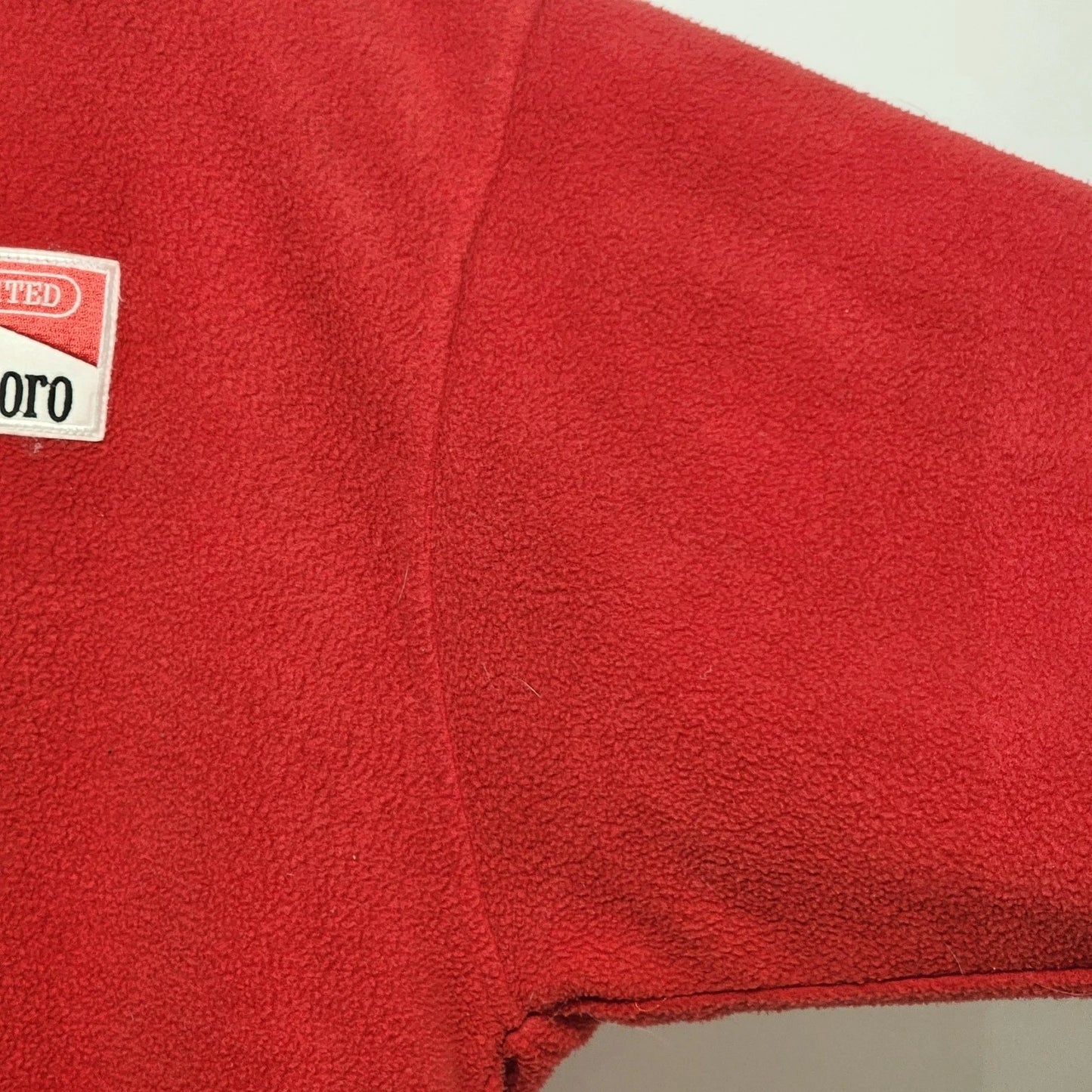 Marlboro Reversible Fleece Pullover Red & Black Plaid Men’s XL Half Zip 90s
