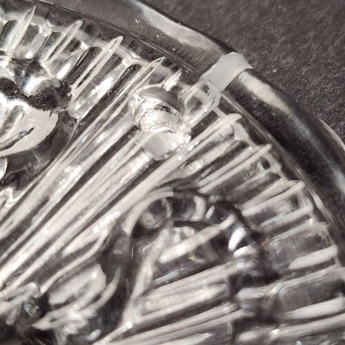 2 Vintage Fostoria Glass Lead Crystal Clear Jingle Bells Christmas Ornaments