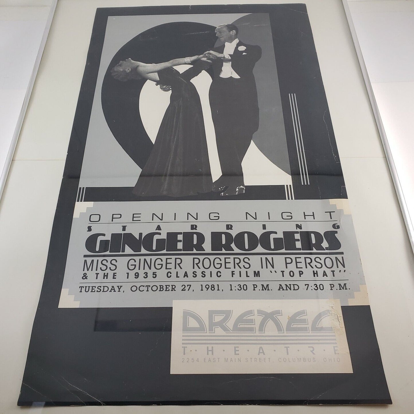 Ginger Rogers 1981 Vintage Framed Movie Poster In-Person Announcement