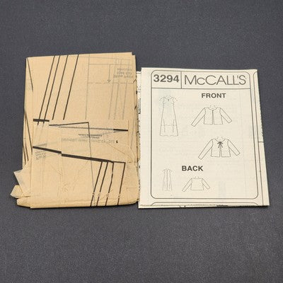 McCall's 3294 Vintage Sewing Pattern 2001 Uncut Misses Dress Jacket Size BB 8-14
