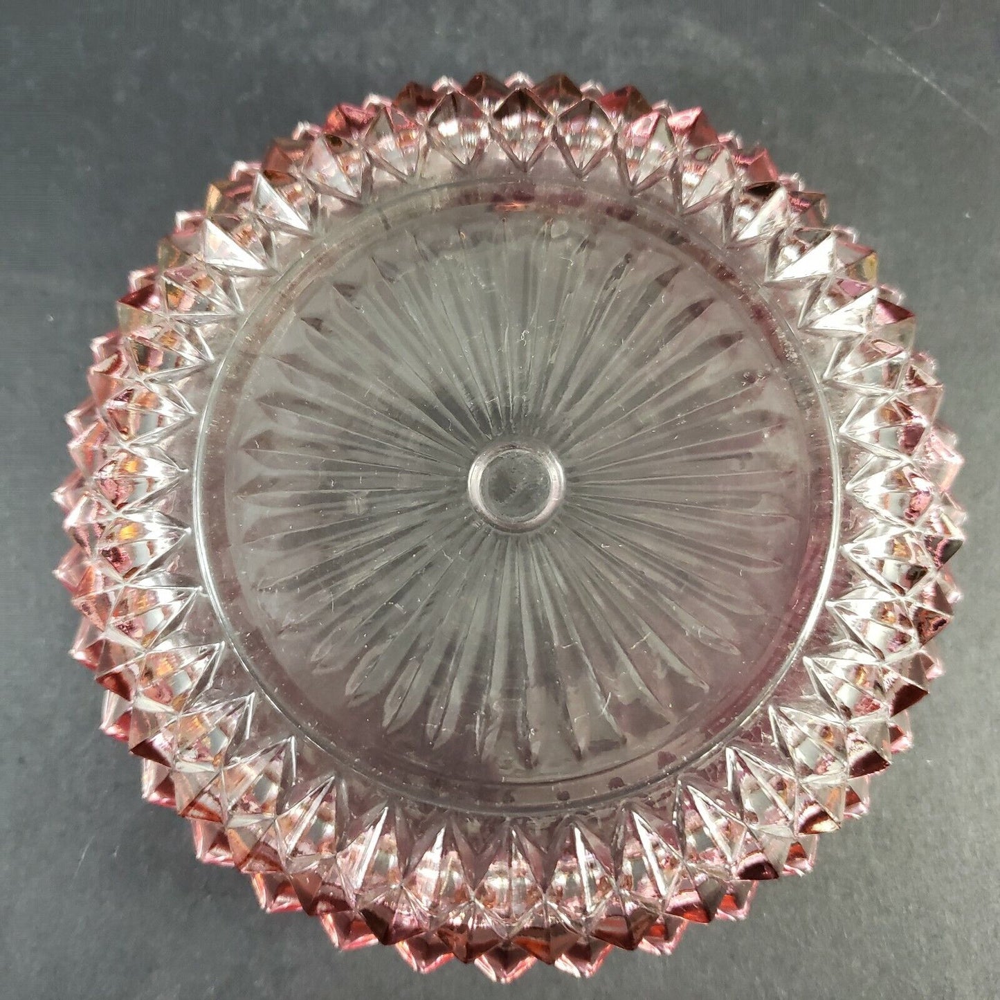 Indiana Glass Ruby Flash Diamond Point 5½" Mayonaise Bowl Candy Dish Vintage