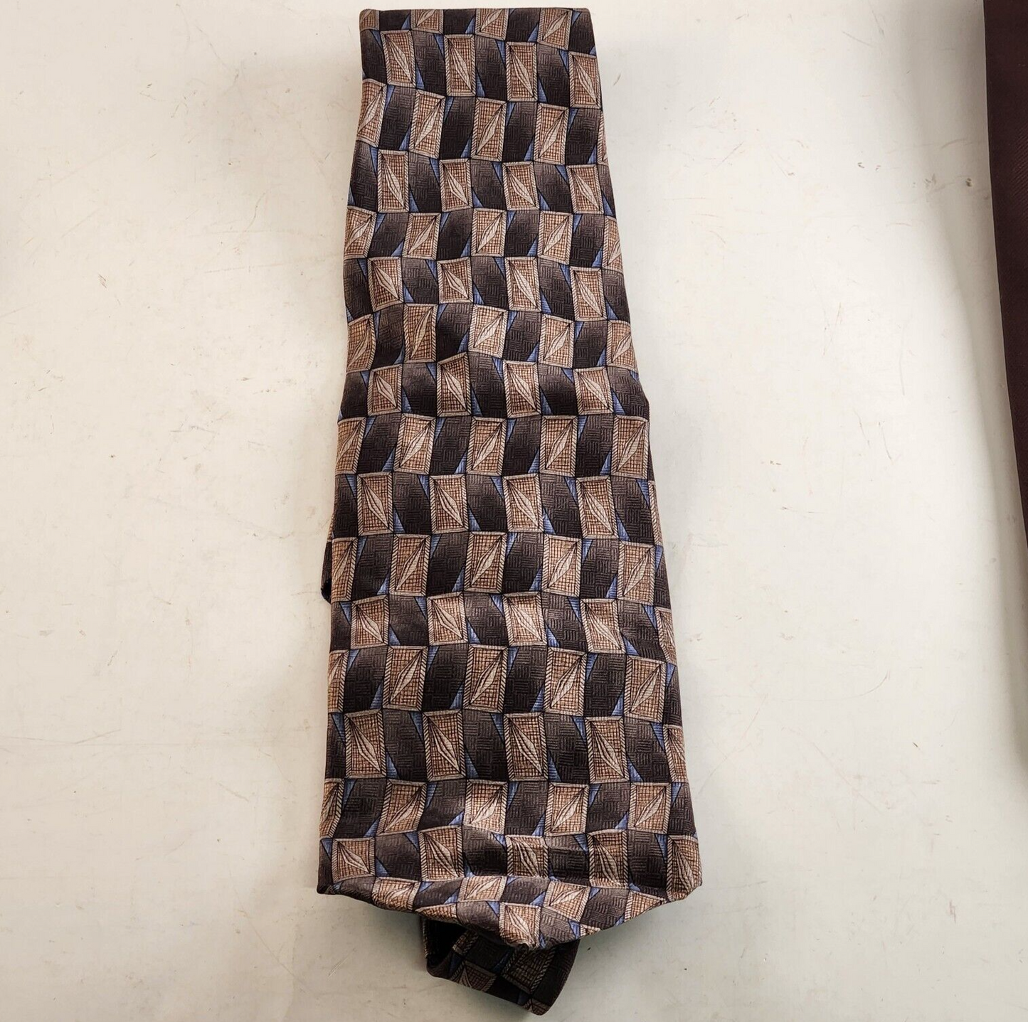 7 Pc Men's Ties 1980s 1990s Necktie Vintage Modern Silk Blowns Grays Print Solid