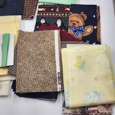 Lot of Miscellaneous Fabric Pieces for Quilting & Crafts Unstuffed Pillow & Felt