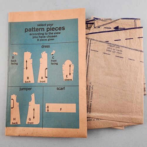 Simplicity 8998 Vintage Girls' Jumper Dress and Scarf Sewing Pattern Cut Size 8